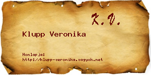Klupp Veronika névjegykártya